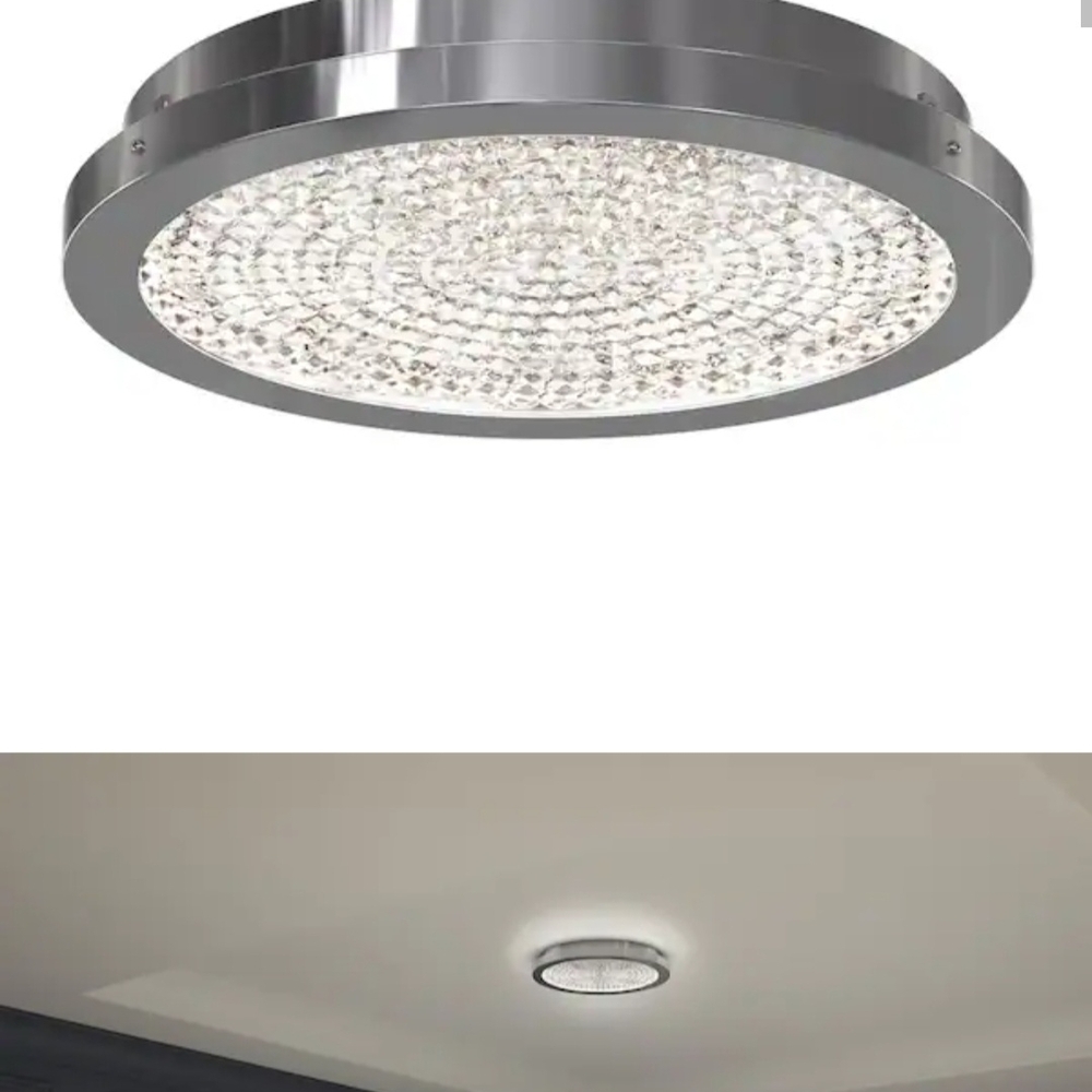 Modern Silver Crystal Ceiling Light